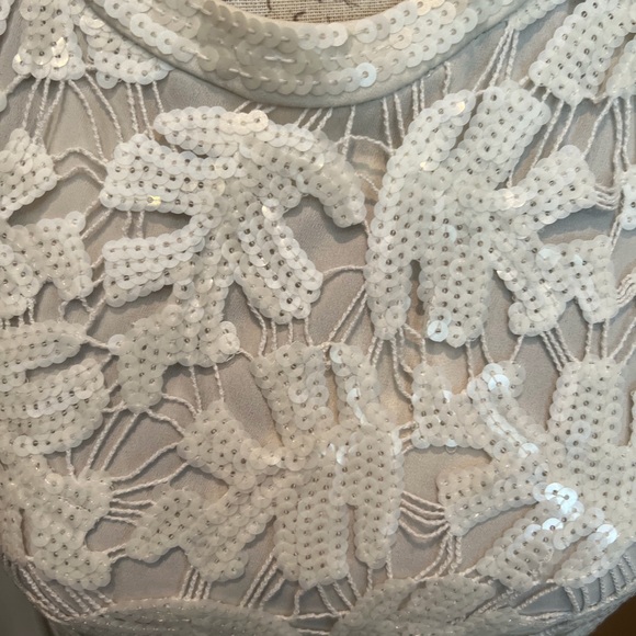 BCBG White sequin patterned dress S - Picture 5 of 6